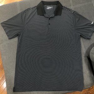 Nike Golf Black and White Striped Polo
